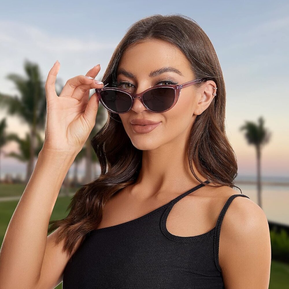 Retro Cat Eye Sunglasses Women UV Protection Polarized Vintage Y2K Style - Picture 2 of 6